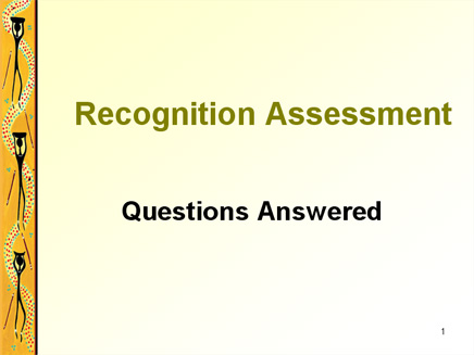 Recognition Assessment?